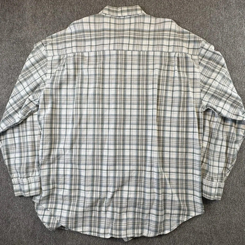 Robert Stock Classic Plaid 100% Cotton‎ Mens Casual Button Shirt Woven  Sz Large